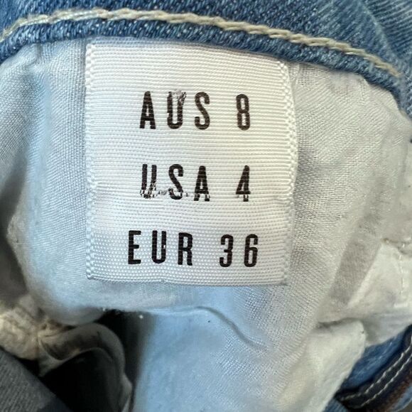 Cotton On the boyfriend jeans patch work light denim size 4 - Picture 12 of 16